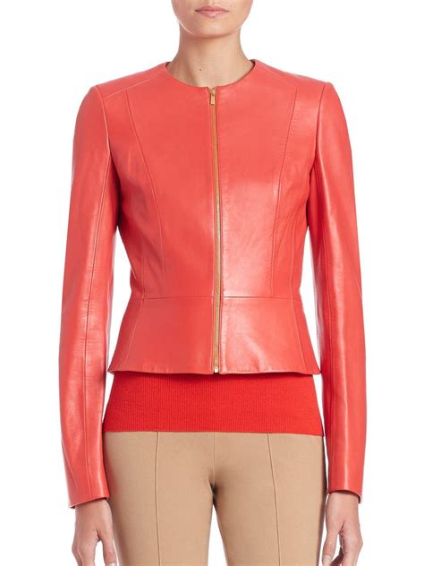 michael kors lederjacke rot|saks Michael Kors jacket.